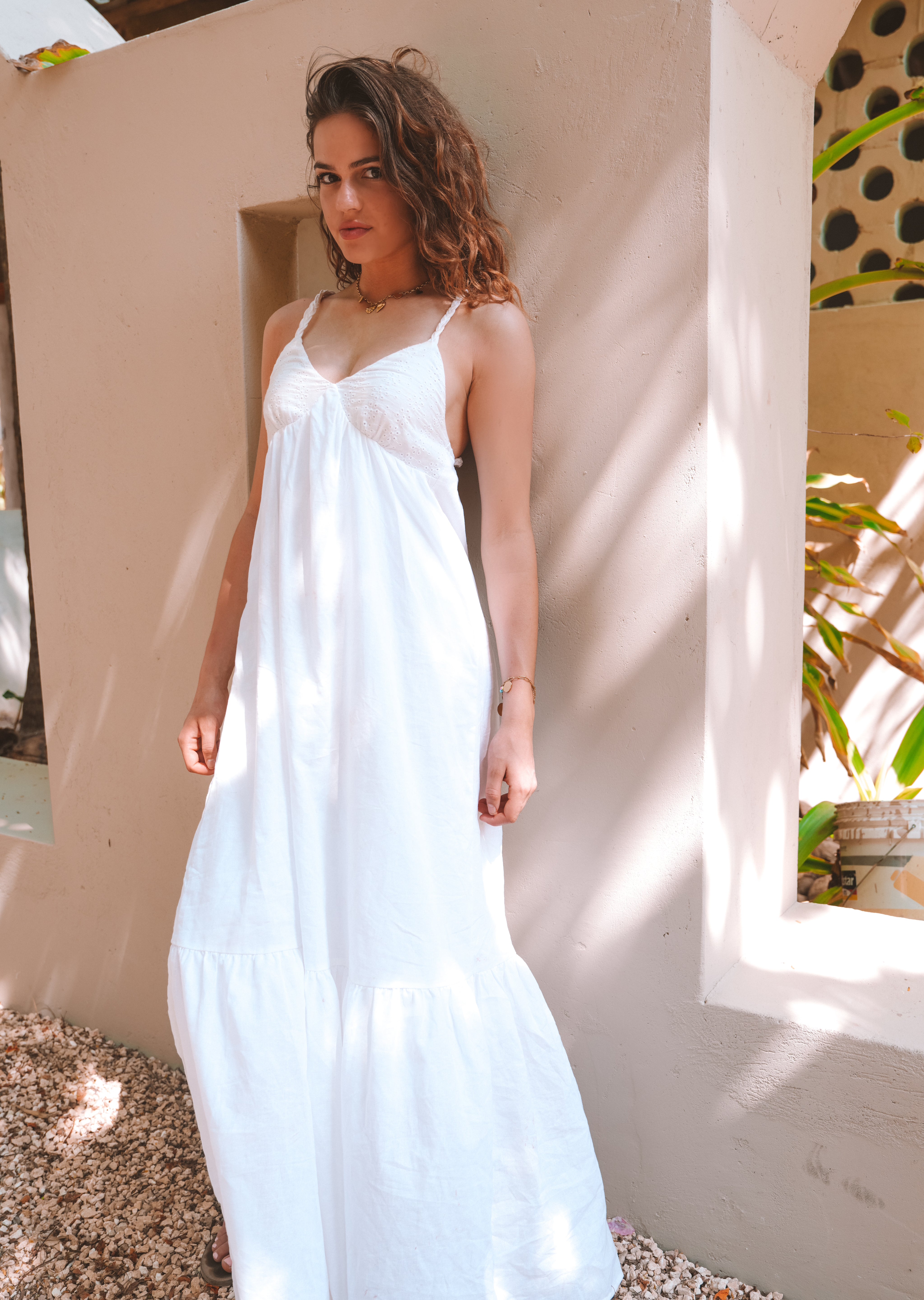 "Azore" Dress White