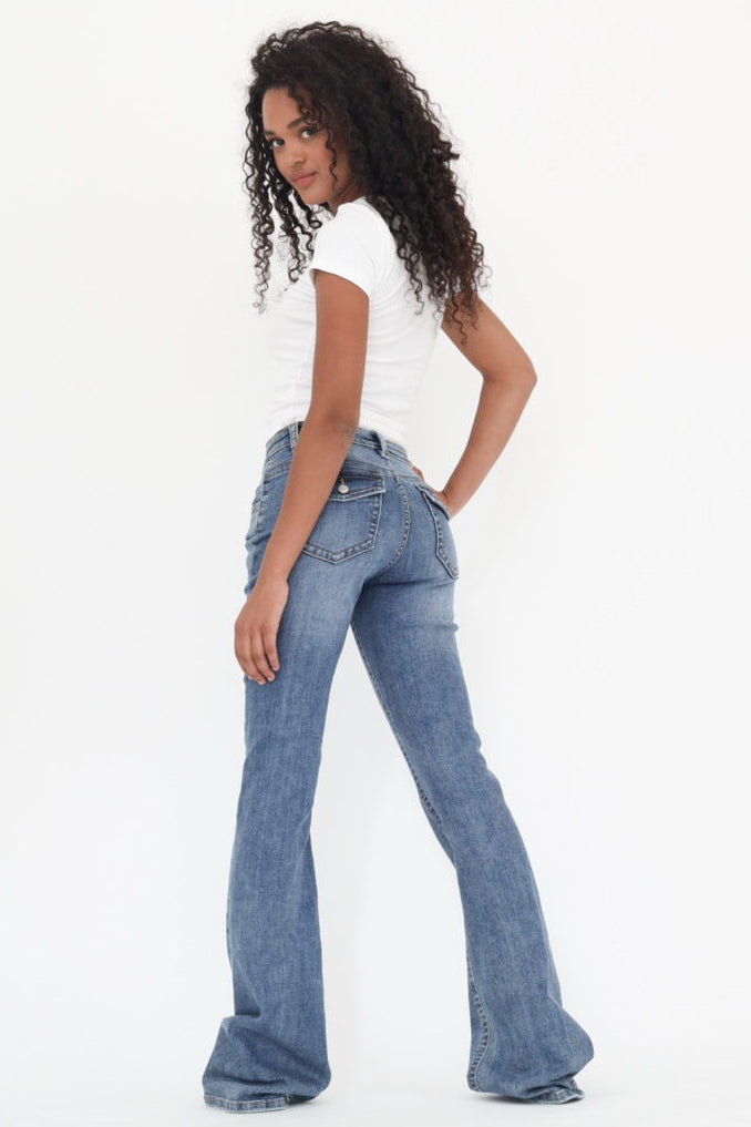 Jeans "évasé" bleu foncé grand