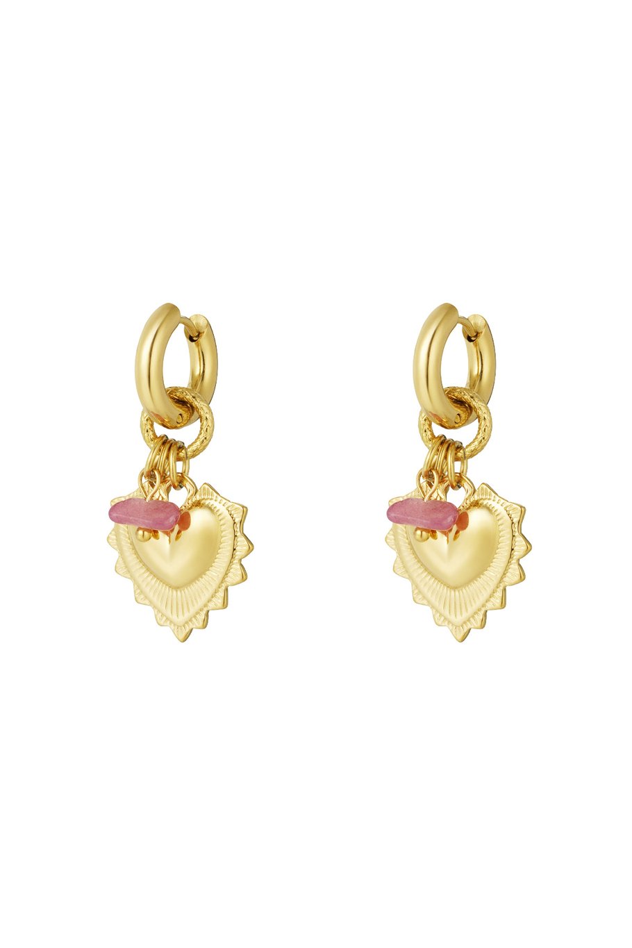 Pendientes de "corazón rosa"