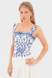 "Positano" Top Blue