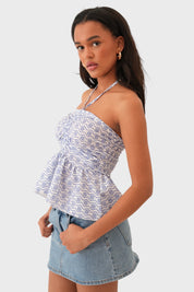 "Capri" top hellblau