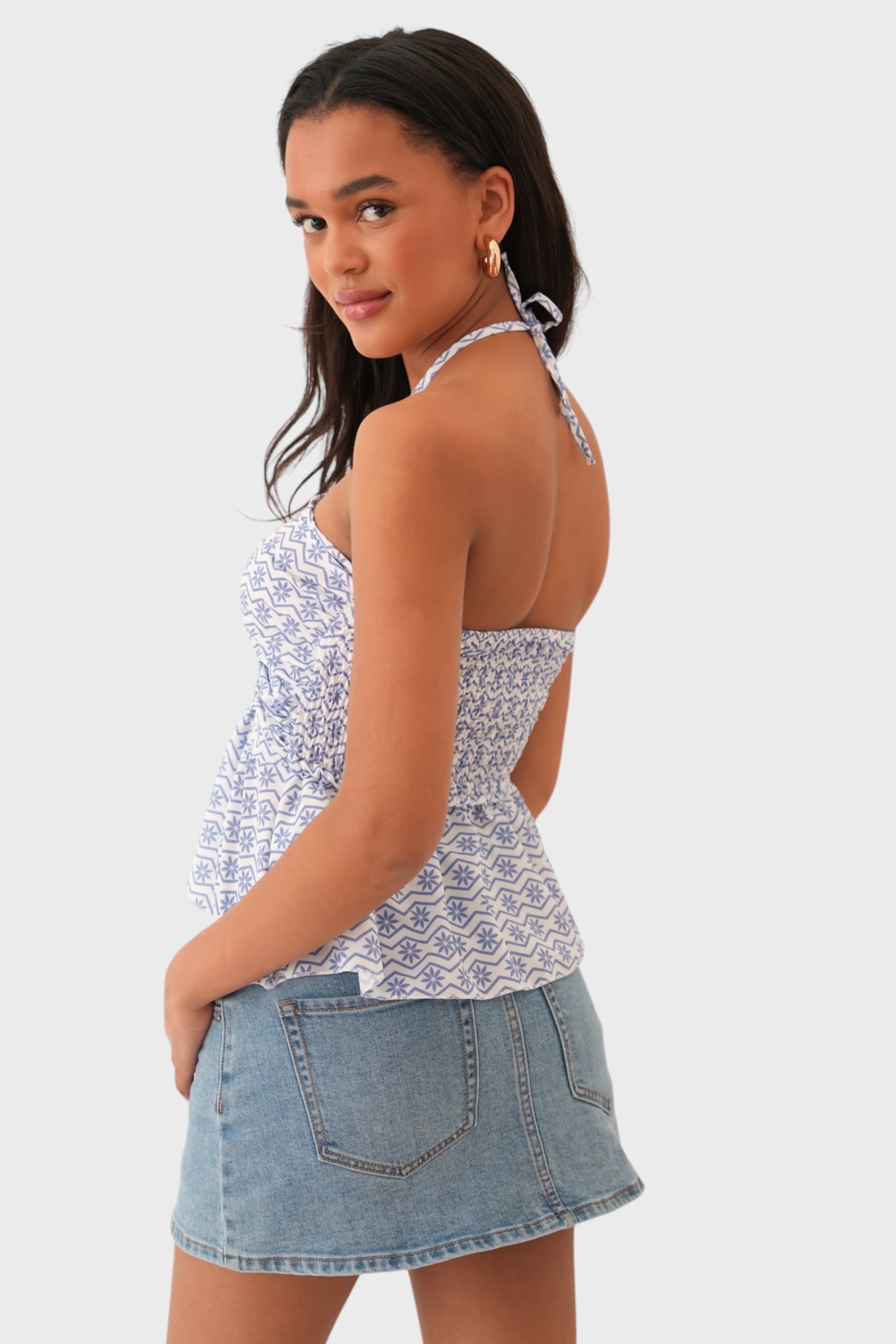 "Capri" top hellblau