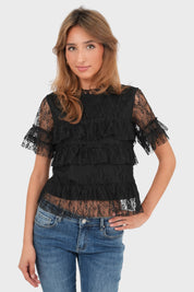 "Fleur" Top Black