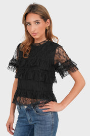 "Fleur" Top Black
