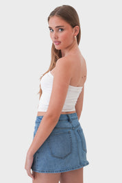 "Seaside" jupe en jean bleu