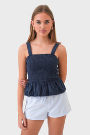 "Bloom" Top Navy