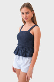 "Bloom" Top Navy
