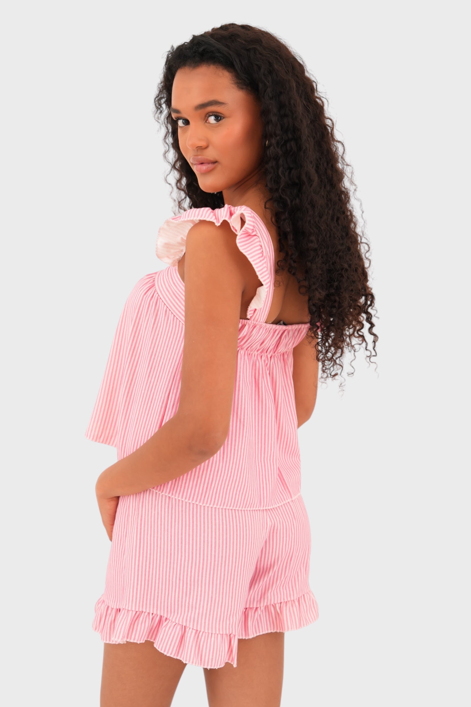 "Bobby" short striped pink