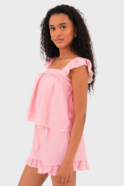 "Bobby" short striped pink