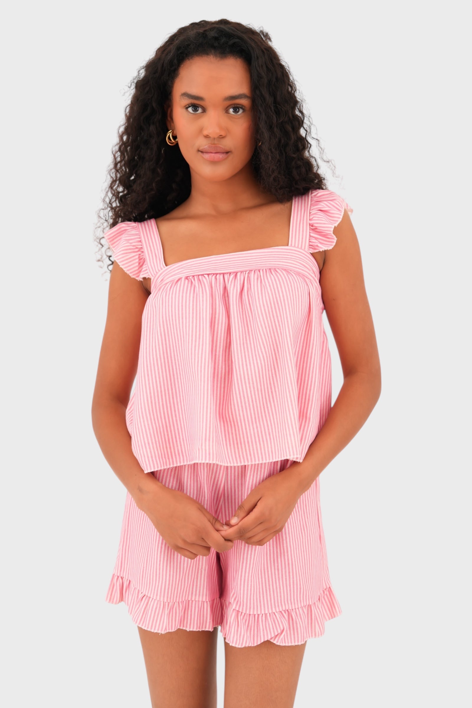 "Bobby" short striped pink