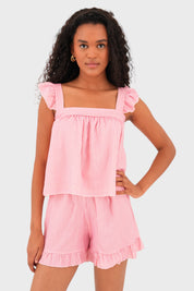 "Bobby" short striped pink