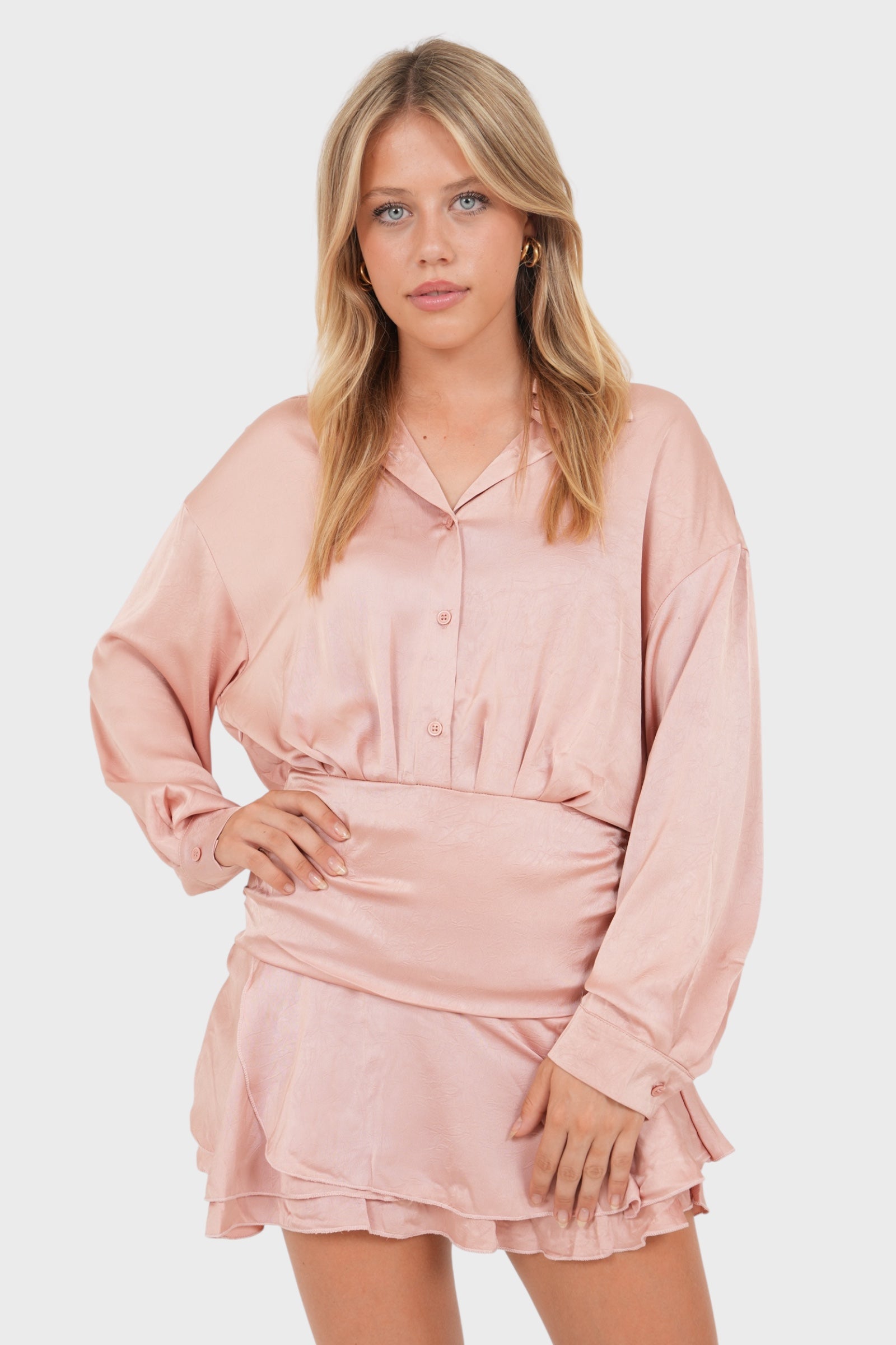 "Satin" dress pink