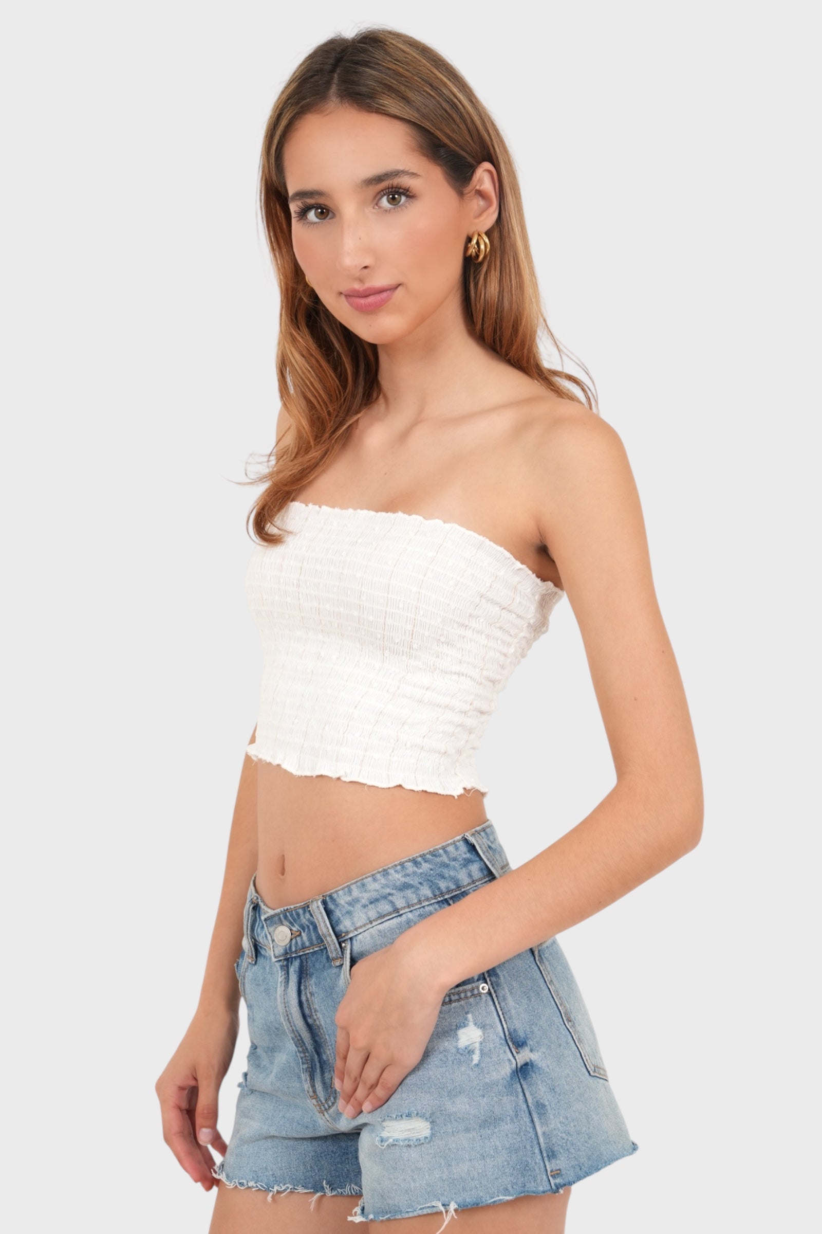 "Caribbean" tube top white