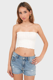 "Caribbean" tube top white