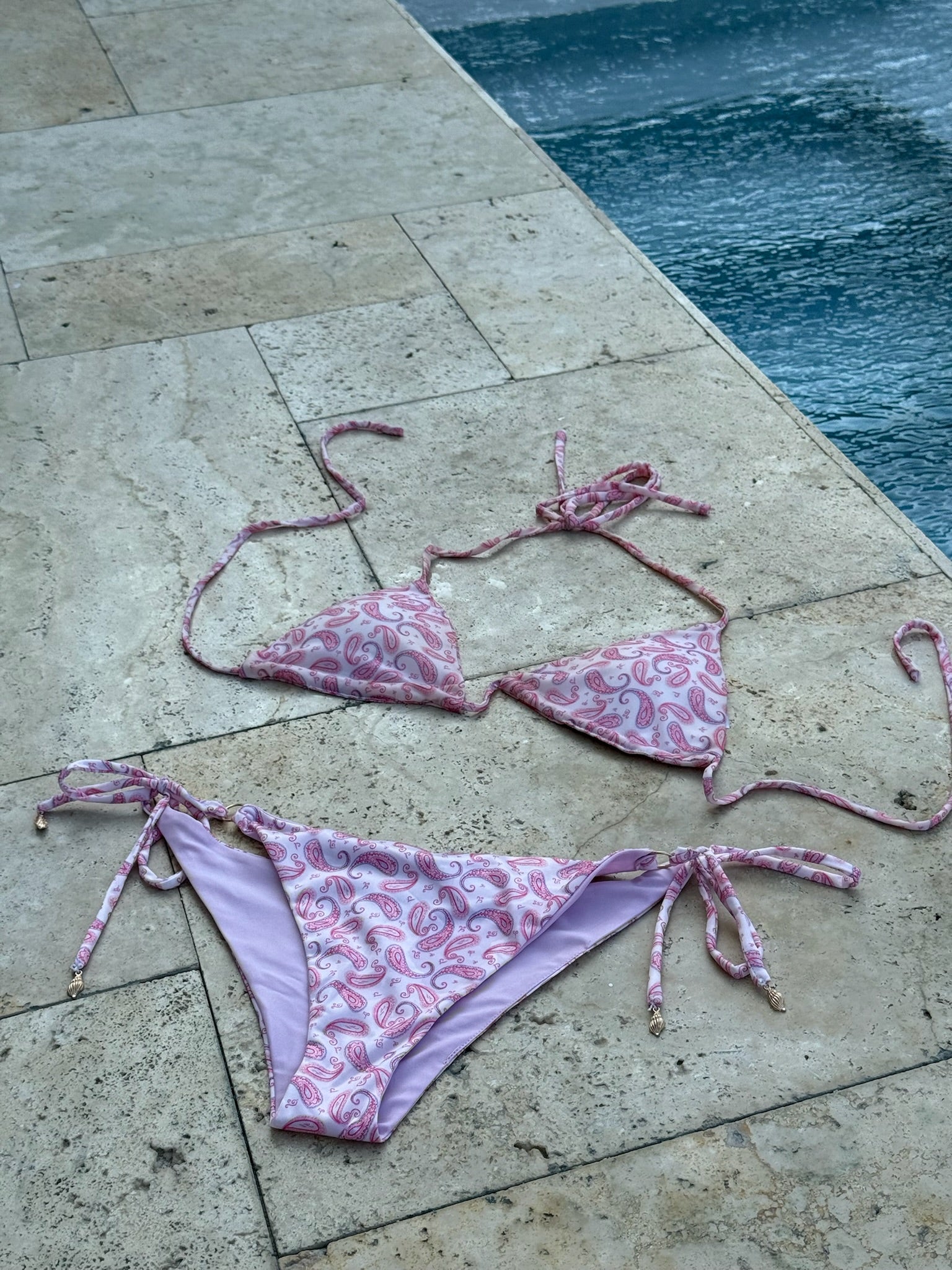 "Bloom" atado Bikini Bottom Pink