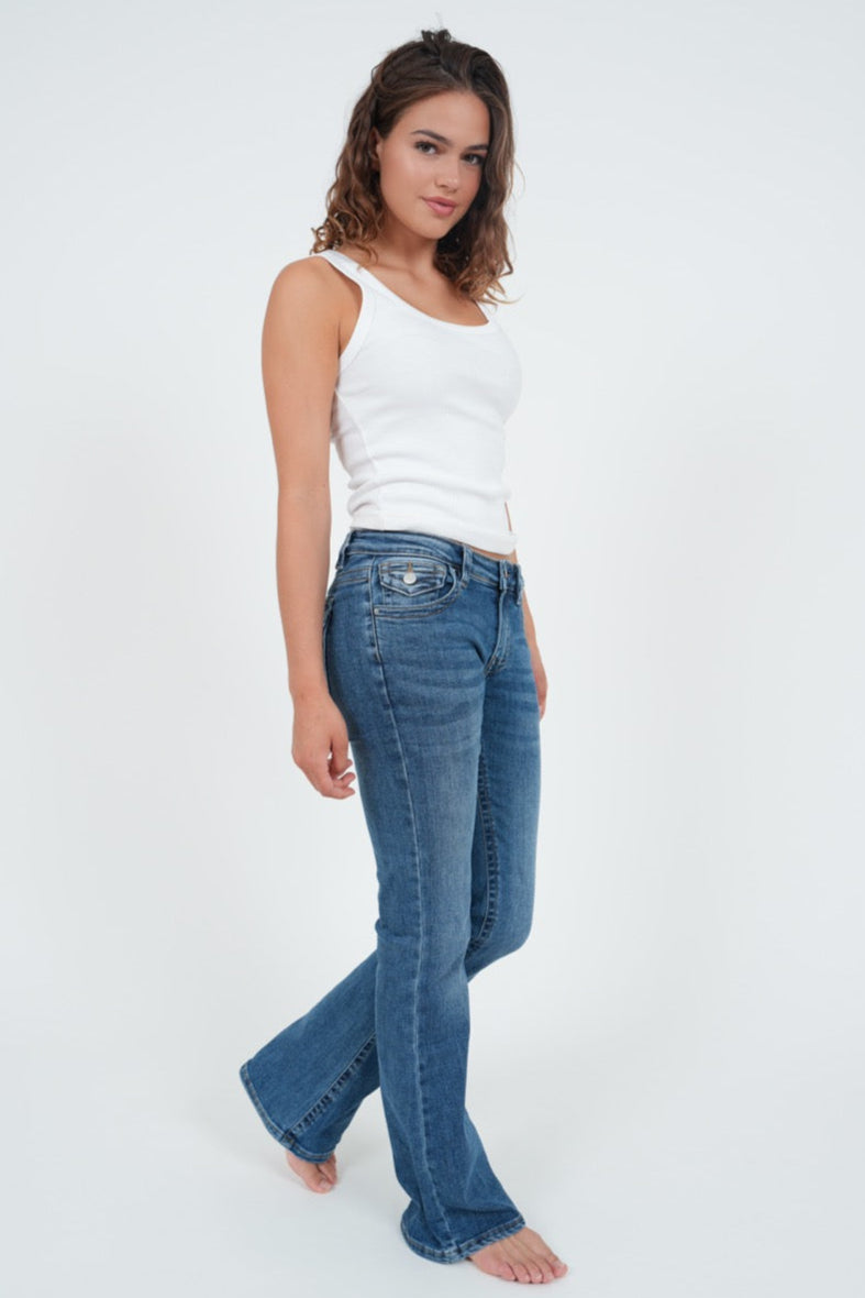 Jeans "évasé" bleu foncé