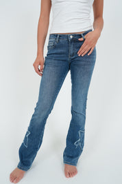 "Starry" flared jeans dark blue