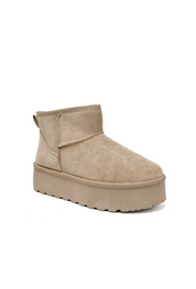 Bottines "Cosy" plateforme beige