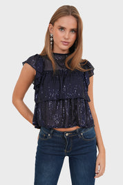 Top "Lottie" azul marino