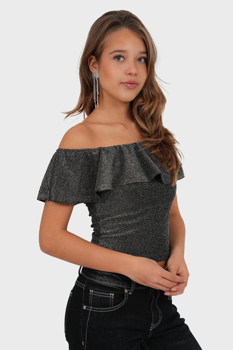 "Nora" top silver
