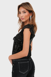 "Allison" top black