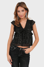 "Allison" top black