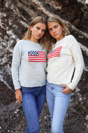 Pullover „Flag“ grau