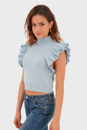 "Feline" top blue