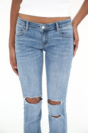 "Ripped" flared jeans dark blue tall