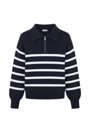"Maja” sweater half zip navy