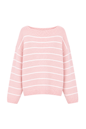 "Freja” sweater striped pink