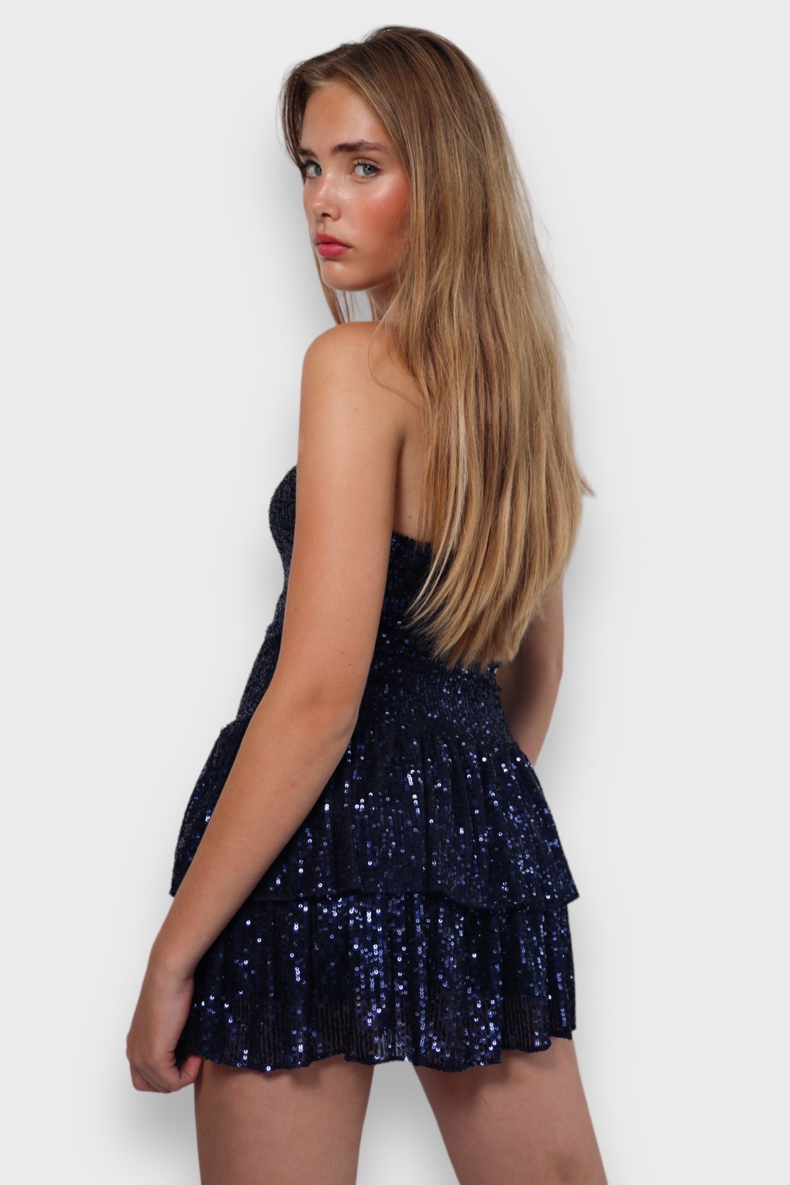 "Night out glitter" dress navy