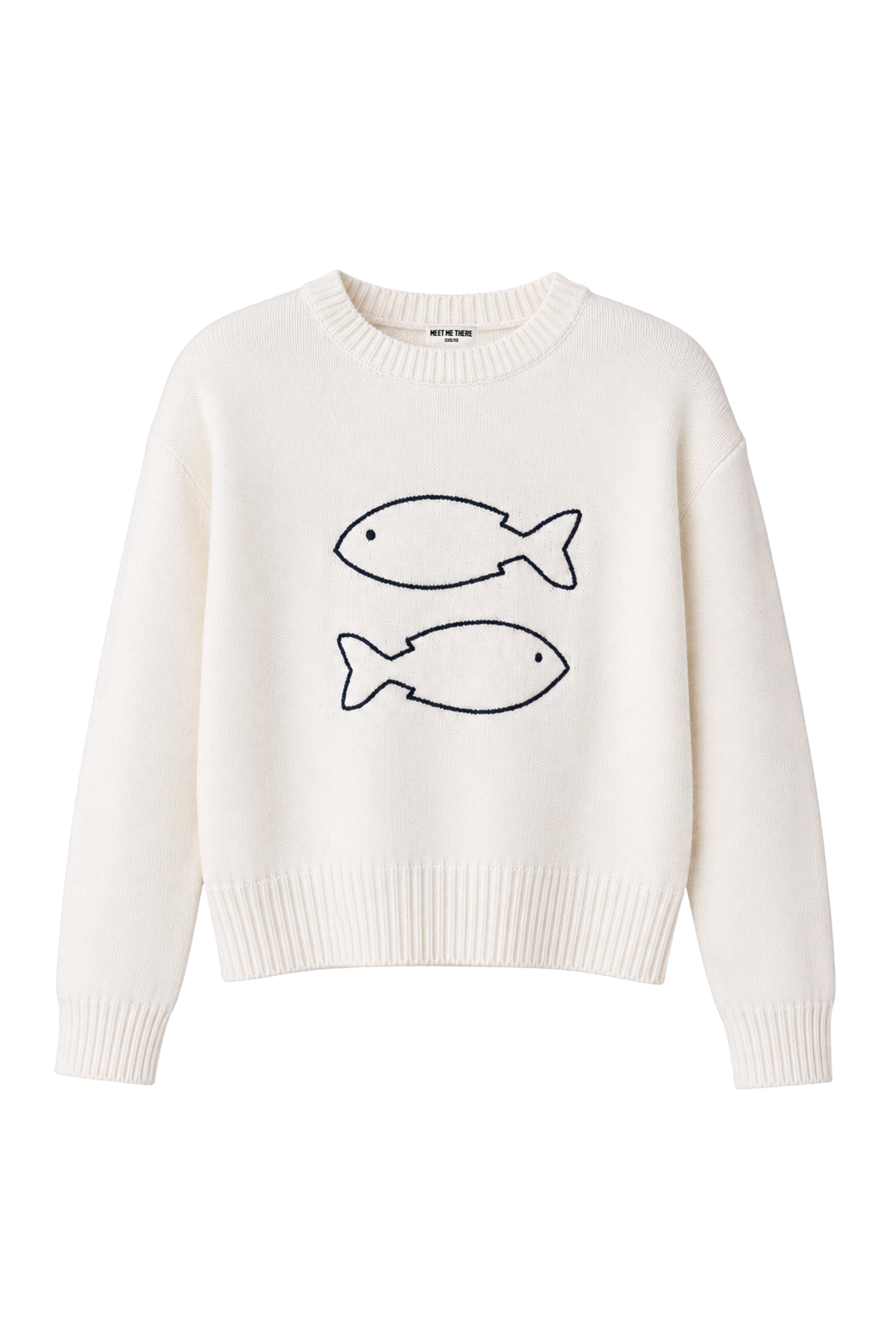 "Fisk” sweater white