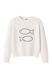 "Fisk” sweater white