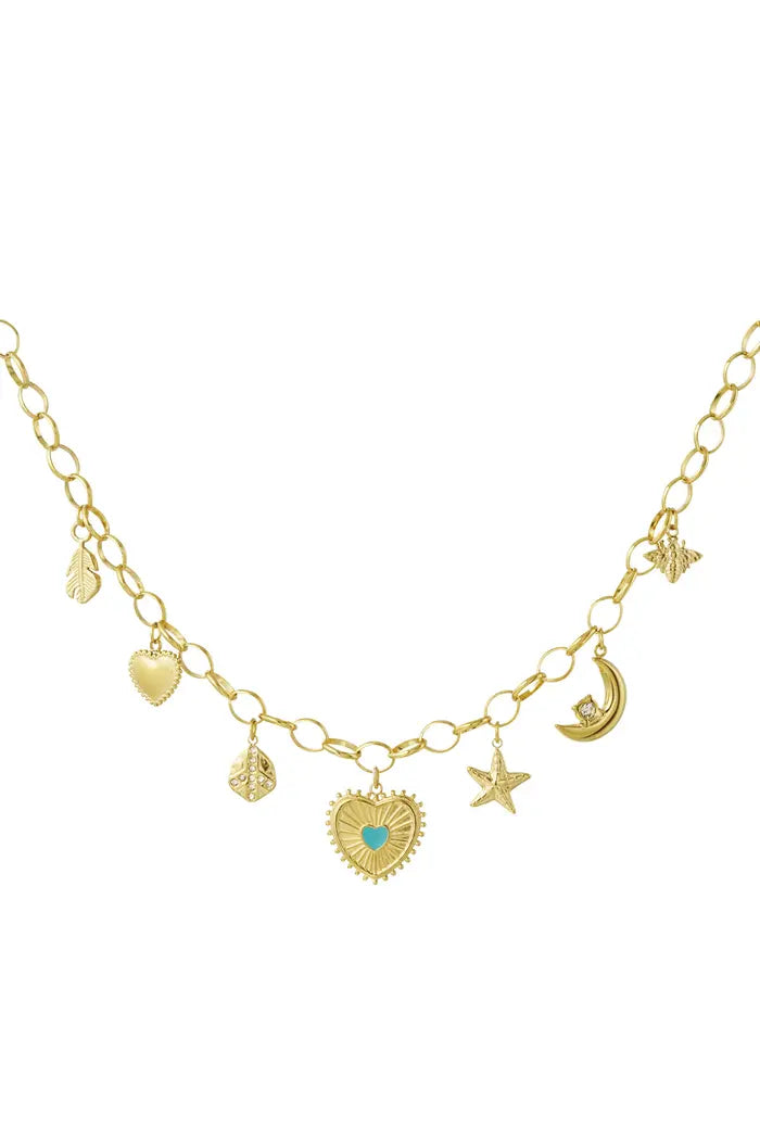 "Charms" necklace moon