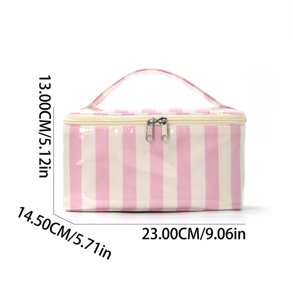 "Striped" make-up organiser light pink
