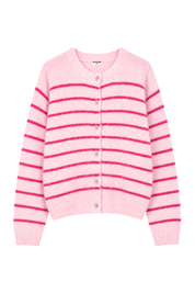 “Anne” cardigan striped pink