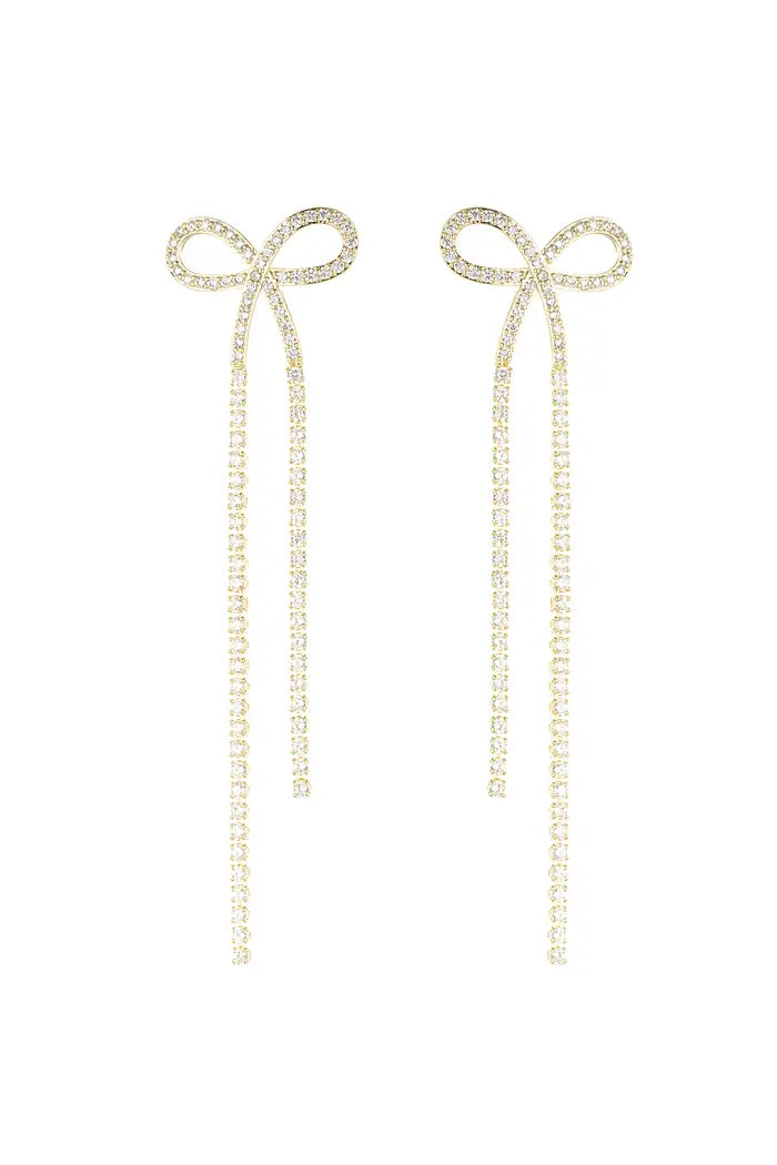 "Sparkly ribbon" earrings gold