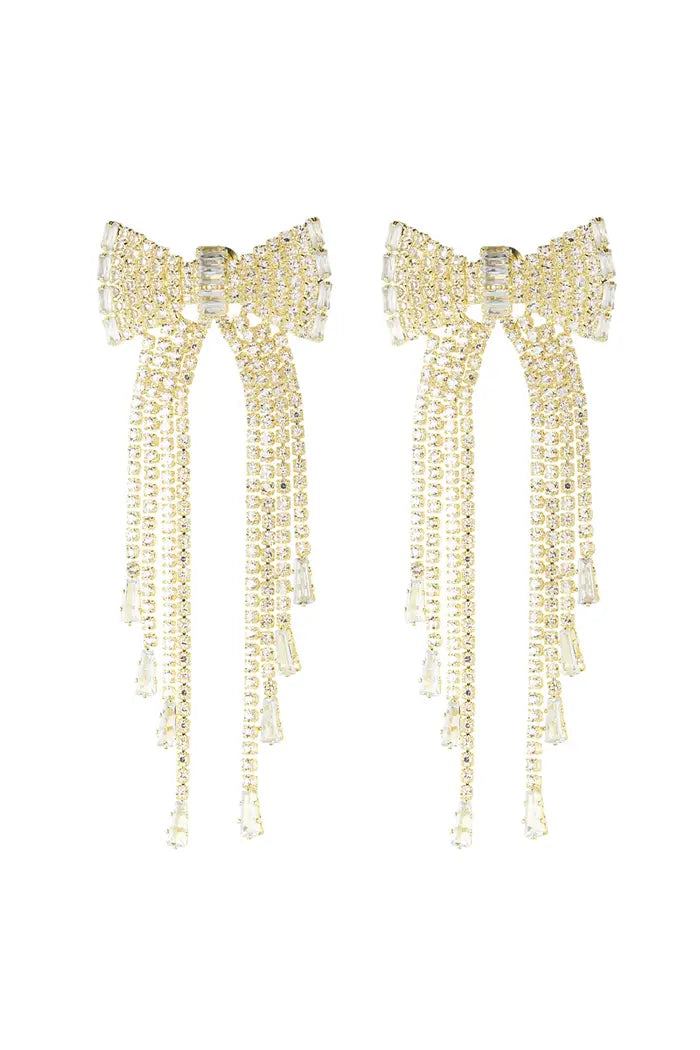 "Shiny bow" earrings gold