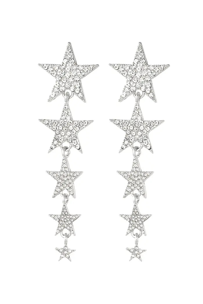 "Sparkly stars" earrings silver