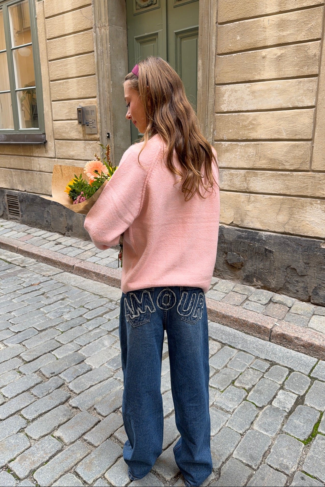 "Cleo” wide leg jeans dark blue