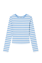 "Tessa” top striped light blue