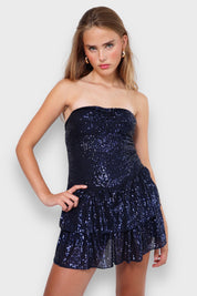 Kleid „Night Out Glitter“ in Marineblau