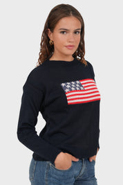 "Flag" sweater navy