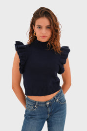 "Feline" top navy