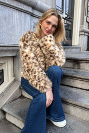 "Furry" leopard jacket