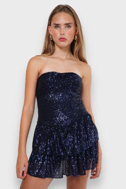 "Night out glitter" dress navy