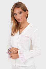 "Scarlett" Pyjamas oben weiß