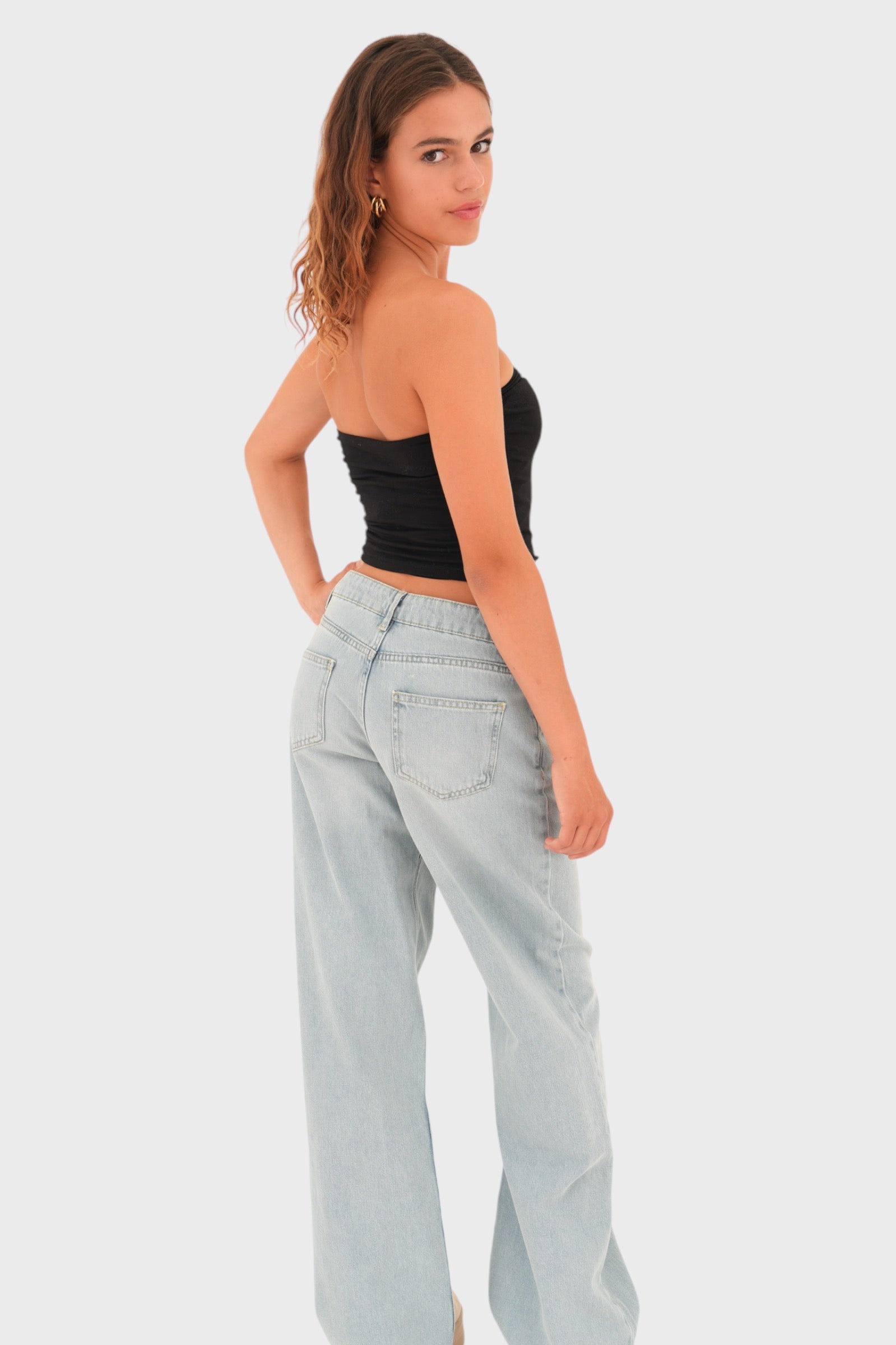 "Loose" low waist jeans light blue