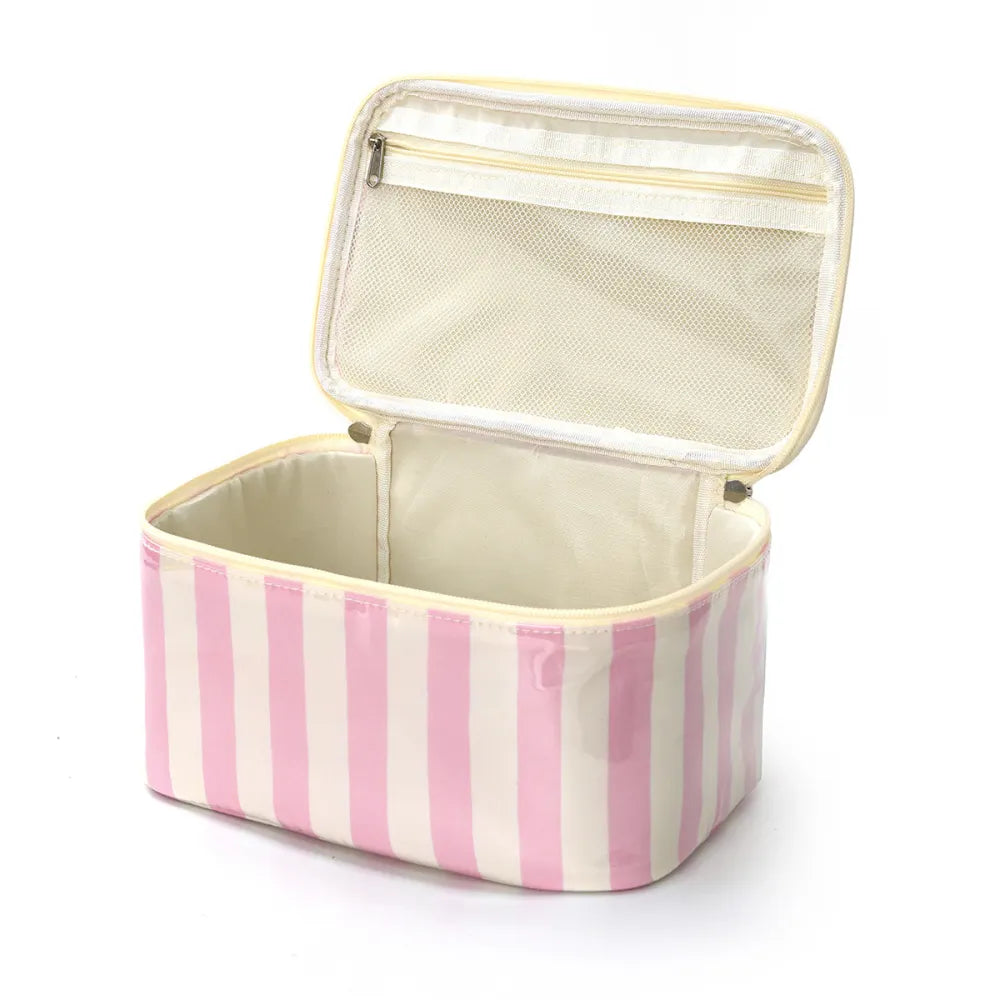 "Striped" make-up organiser light pink